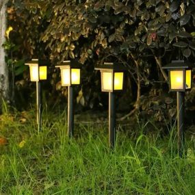 Садовий ліхтар на сонячній батареї Квадрат LED 26 см 6 WW Білий теплий