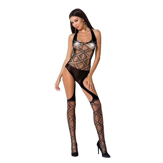 Бодістокінг Passion BS060 black, комбінезон, імітація трусиків і гольфів, S/M/L | Зображення 2