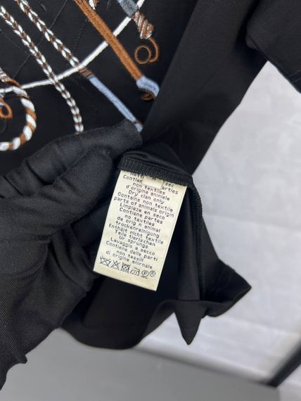 Футболка Hermes чорна з вишивкою f707 | Зображення 5