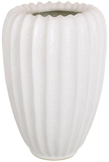 Ваза керамическая Shell White диаметр16.5х25см, белая