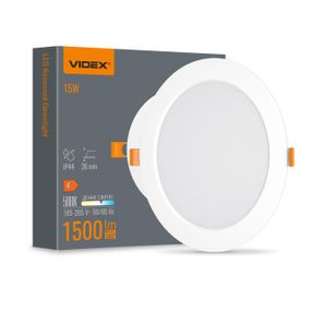 Світлодіодний світильник Back вбудований круглий VIDEX 15W 5000K