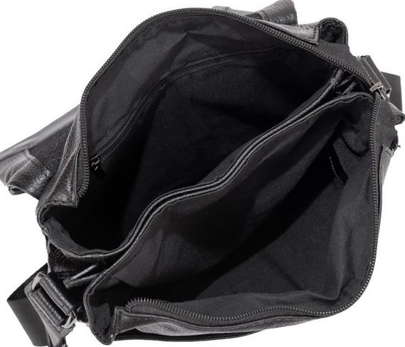 Чоловіча сумка з натуральної шкіри Tiding Bag чорна | Зображення 3