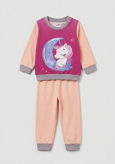 Дитяча тепла піжама для дівчинки Unicorn 80 см Світло-рожева (25100414)