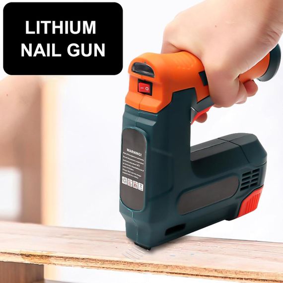 Беспроводной гвоздезабиватель-степлер 2-в-1 Cordless Nailer Stapler 21 в 1, аккумуляторный | Зображення 2