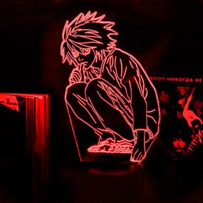 Акриловый светильник-ночник L из Тетрадь Смерти красный tty-n001971