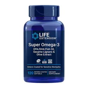 Super Omega-3 EPA/DHA Fish Oil, Sesame Lignans &amp; Olive Extract - 120 softgels