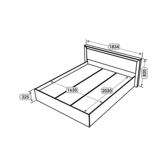 Ліжко двоспальне Еверест Нордік-1600 (підйомний механізм) 160х200 см Графіт/Дуб крафт золотий (EVR-5560) | Зображення 8