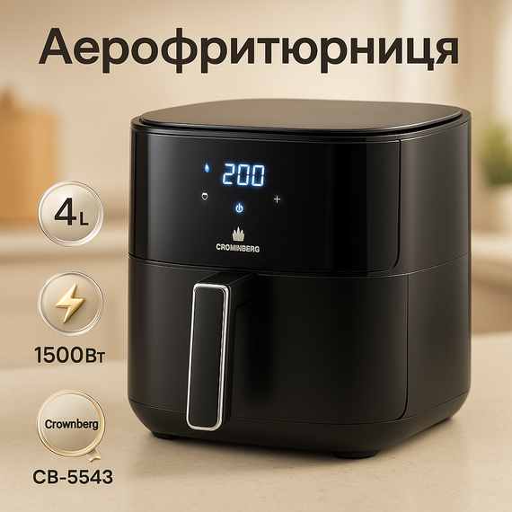 Електроприлад для смаження без олії, Фритюрниця гаряче повітря, Аерогриль повітряний VY-64