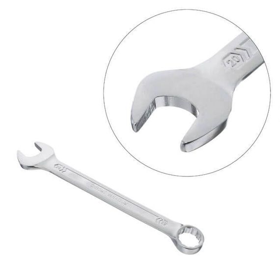 Ключ комбінований 20 мм Cr-V, покриття сатин-хром; PROF DIN3113 INTERTOOL XT-10201 | Зображення 2