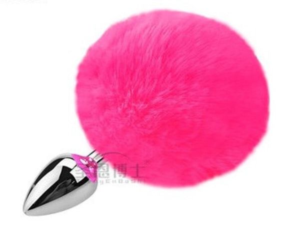 Анальна пробка з хвостом SKN-Z35 Dark pink ( розмір XS ) sexstyle