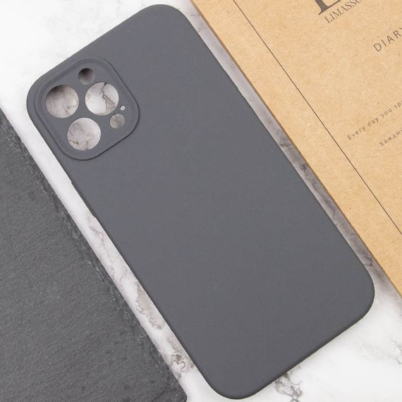 Чохол Silicone Case Full Camera Protective (AA) NO LOGO для Apple iPhone 12 Pro Max (6.7") Сірий / Dark Gray | Зображення 4
