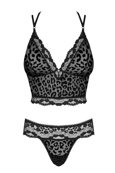 Комплект топ и трусики Obsessive Giully set Черный L/XL | Зображення 2
