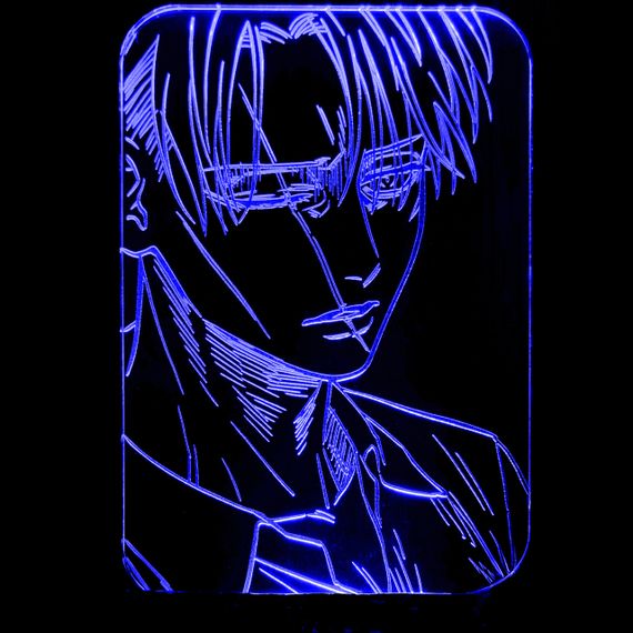 Акриловый светильник-ночник Леви Аккерман 3 синий tty-n001206