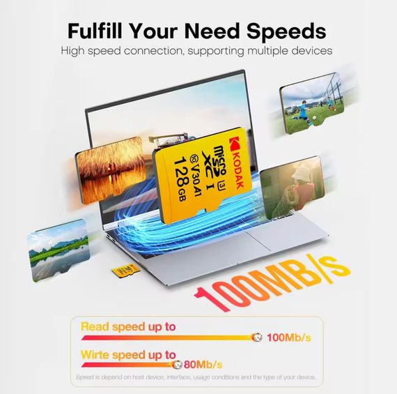 Картка пам'яті Kodak Ultra, карта Micro SD Class 10, 128GB. | Зображення 1