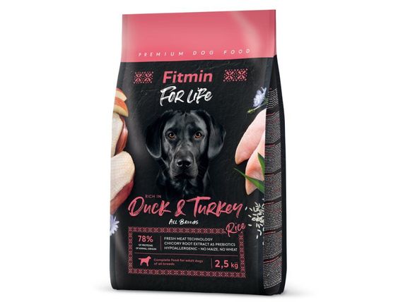 Fitmin dog For Life Duck & Turkey (для дорослих собак всіх порід качка та індичка), 2,5 кг | Зображення 1