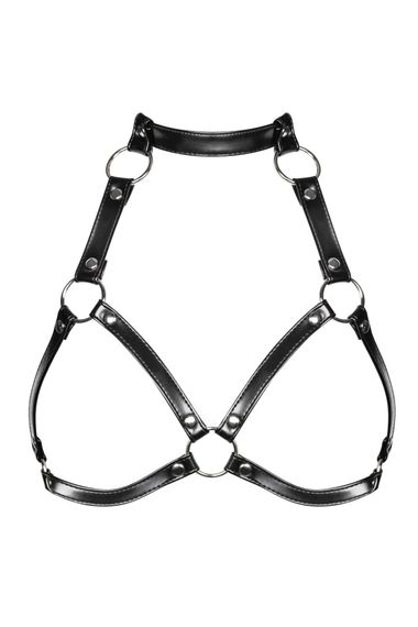 Портупея на груди Obsessive A740 harness black, штучна шкіра