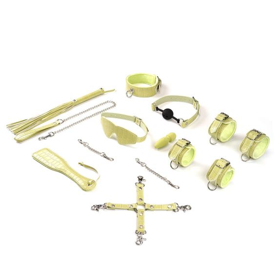 БДСМ-набір для початківців Liebe Seele Macaron 9pcs Bondage Kit-Melon, 9 предметів, мініванд Sex Aura