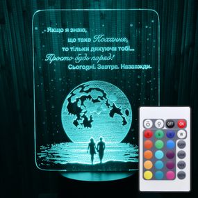 Акриловый светильник-ночник с пультом 16 цветов любовь tty-n000204