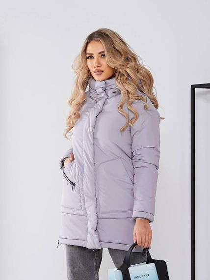 Жіноча зимова куртка з капюшоном, арт. 509, сірий | Зображення 3