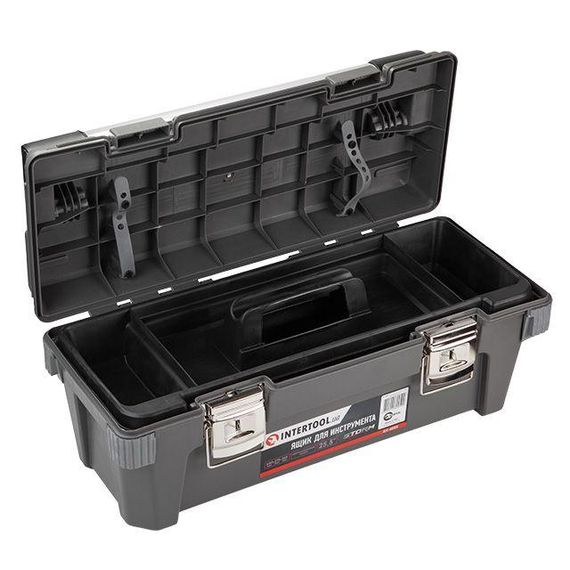 Ящик для інструментів з металевими замками 25.5" 650*275*265 мм INTERTOOL BX-6025 | Зображення 1