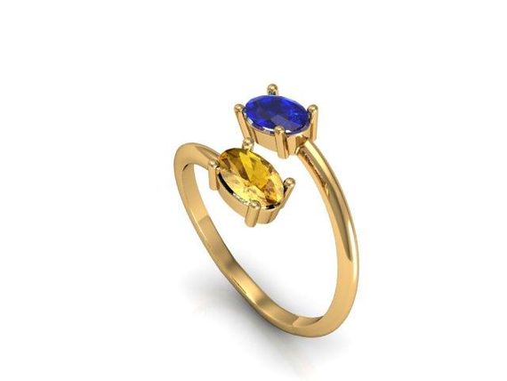 Женское кольцо из желтого золота с фианитами 19 | Зображення 5