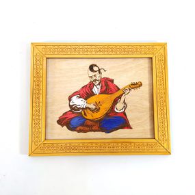 Дерев'яний постер (пано) на стіну Бандурист (козак) Майстерня містера Томаса 22.5х18 см