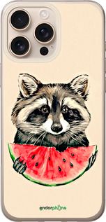 Чохол на iPhone 16 Pro Max Єнотик з кавуном "4605u-3706-2448"