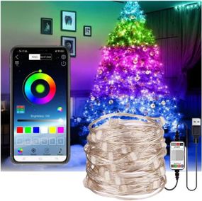 Світлодіодна гірлянда з Bluetooth та пультом RGB 10м