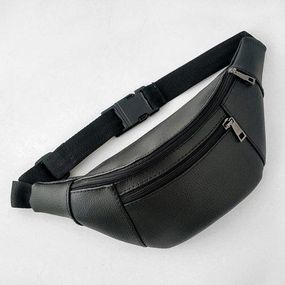 Сумка на пояс BUMBAG з екошкіри, чорна (EBB2_BL)