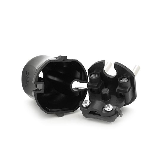 Вилка VIKO без заземления (mimoza) 7.5А 260V, Black. ПВХ | Зображення 2