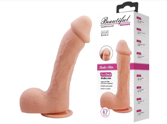 Фалоімітатор на присосці Baile Beautiful JOHNSON 8,7" Flesh sexstyle