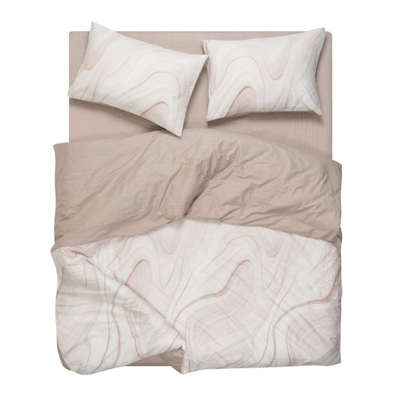 Набір постільної білизни 2,0сп Ardesto Gloria, 200х220см, 100% бавовна, сатин, мармур, бежевий (ART2022BM) | Зображення 5