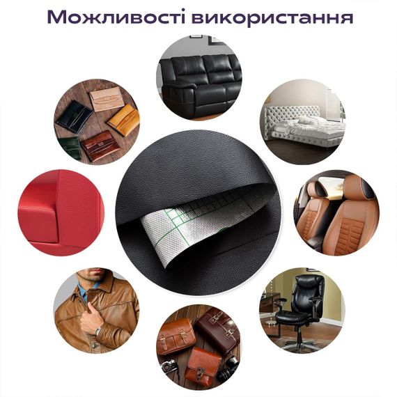 Самоклеюча екошкіра у рулоні 1.37х1м х 0.5мм Чорний SW-00001358 | Зображення 5