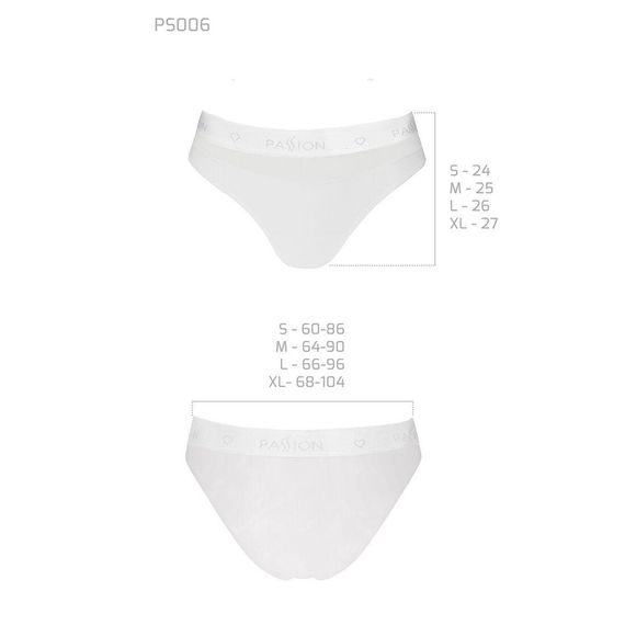 Трусики з прозорою вставкою Passion PS006 PANTIES white,, L | Зображення 4