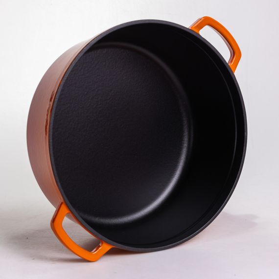 Кокотниця чавунна емальована 7,5 л, помаранчевий Yiwu HP-FLG-7 ORANGE | Зображення 4