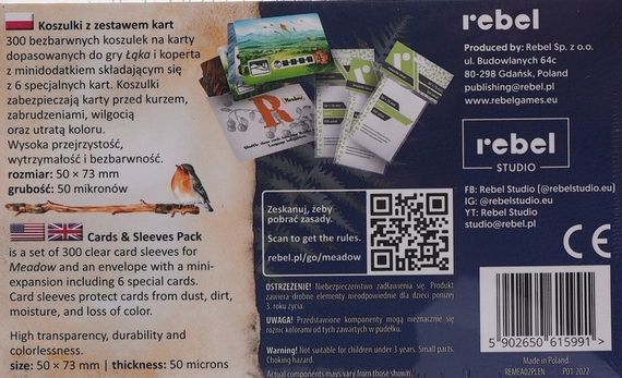 Настільна гра Meadow: Cards & Sleeves Pack (Левада. Набір карт та протекторів) | Зображення 2