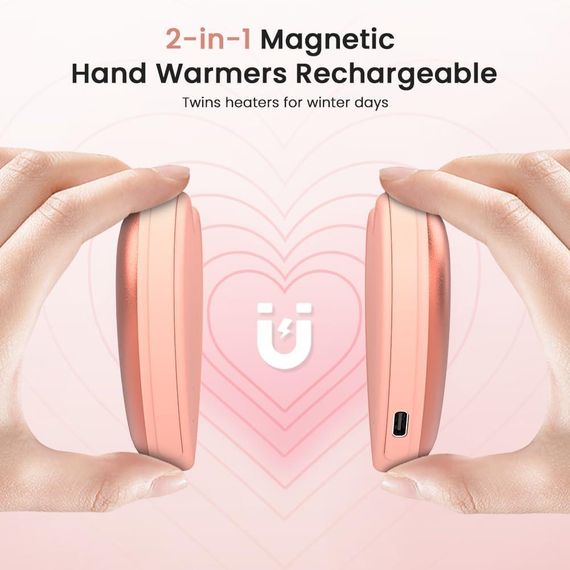 Магнітні електричні грілки для рук 2-в-1 у формі серця Korbot Heart-Shaped Hand Warmers | Зображення 2