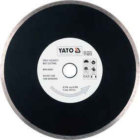 Диск алмазный сплошной Ø-230x5,3x22,2мм H-2,7мм мокрый рез YATO YT-6015