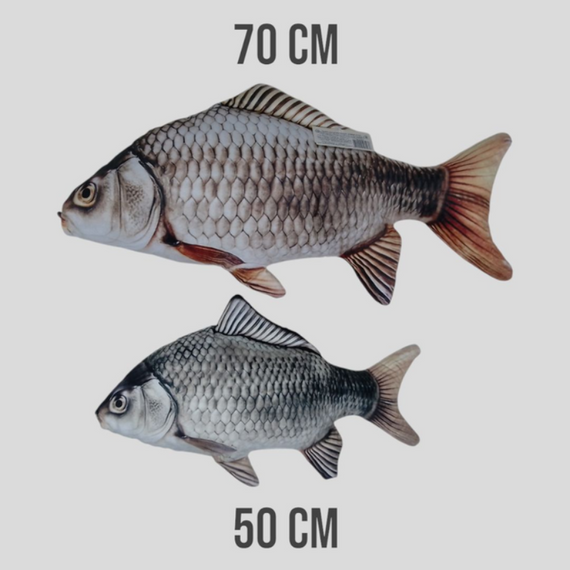 М'яка 3д іграшка подушка Риба Карась срібний 70 см, креативна іграшка для ігор і сну | Зображення 5