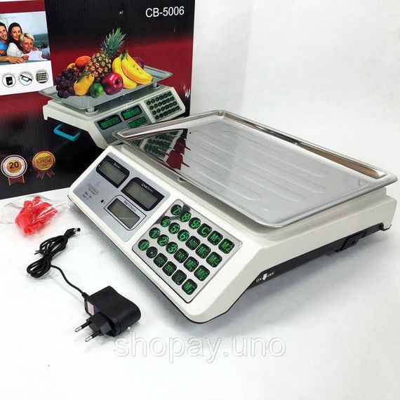 Весы торговые электрические Crownberg CB-5006, Функциональные электронные весы для торговли JV-56 | Зображення 3