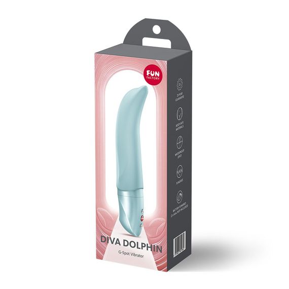 Вібратор для точки G Fun Factory Diva Dolphin Ice Blue, 10 режимів роботи, на батарейках | Зображення 7