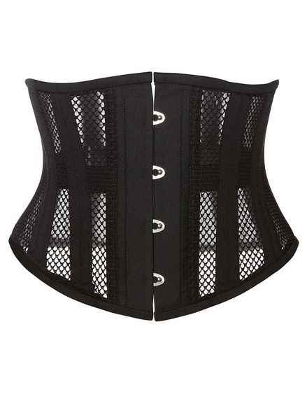 Корсет із сітки Star Night Steel Bones Grid Corsets з гачками і шнурівкою, чорний, XL (без коробки) sexstyle | Зображення 4