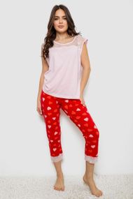 Пижама женская с принтом  -уценка, цвет розовый, 243R1602-010-U-4