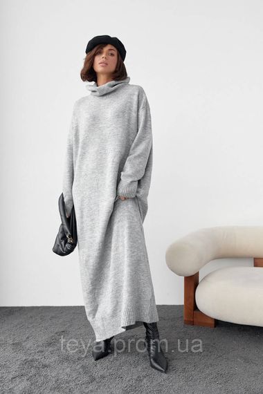 В'язане плаття oversize з високим горловиним кольором сірий розмір M FL_000905 | Зображення 6