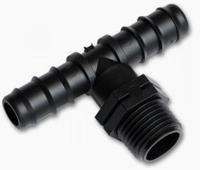 Трійник Bradas із зовнішньою різьбою 3/4" штуцер під трубку 25 мм 25 шт