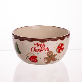 Тарілка супова порцелянова новорічна Ø15 (см) Merry Christmas 800 мл CR-1-44