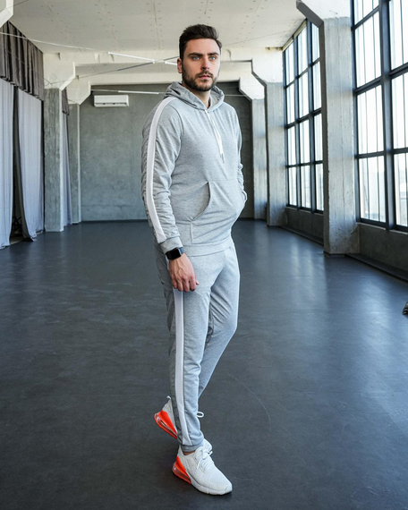 Костюм Лампас весна сіро-білий L XL | Зображення 2