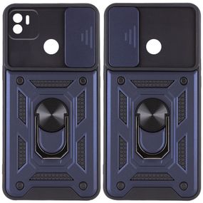 Ударостійкий чохол Camshield Serge Ring для Xiaomi Redmi A1+/Poco C50/A2+ TPU+PC, Шторка на камеру, Синій