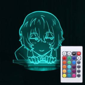 Акриловий світильник-нічник з пультом 16 кольорів Осаму Дазай tty-n000441