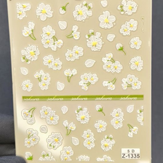 Объемная наклейка для ногтей 1335 на липкой основе (7 х 9 см) | Зображення 1